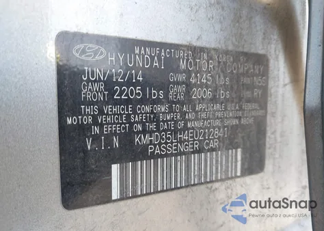 2014 Hyundai Elantra Gt from USA, damaged, VIN KMHD35LH4EU212841